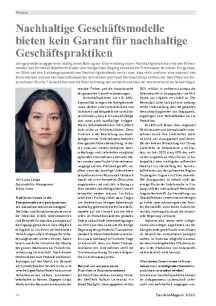 Nachhaltige Geschäftsmodelle bieten kein Garant für nachhaltige Geschäftspraktiken