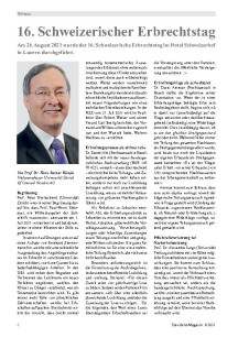 Der 16. Schweizerische Erbrechtstag