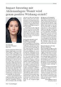 Impact Investing mit Aktienanlagen: Womit wird genau positive Wirkung erzielt?