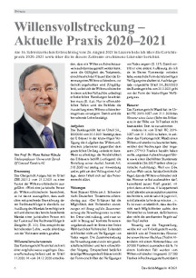 Willensvollstreckung – Aktuelle Praxis 2020–2021