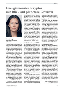Energiemonster Kryptos mit Blick auf planetare Grenzen
