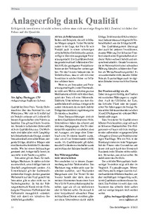 Anlageerfolg dank Qualität