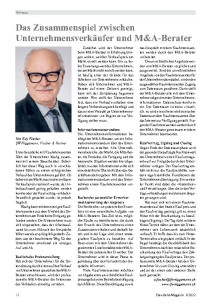 Zusammenspiel zwischen Unternehmensverkäufer und M&amp;A-Berater