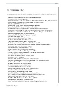 Medienpreis: Nominierte