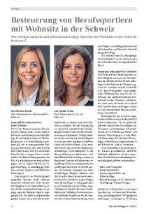 Besteuerung von Berufssportlern  mit Wohnsitz in der Schweiz