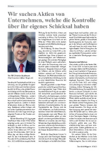 Wir suchen Aktien von  Unternehmen, welche die Kontrolle über ihr eigenes Schicksal haben