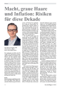 Macht, graue Haare  und Inflation: Risiken für diese Dekade