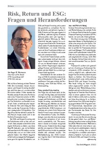 Risk, Return und ESG: Fragen und Herausforderungen