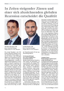 In Zeiten steigender Zinsen und einer sich abzeichnenden globalen Rezession entscheidet die Qualität