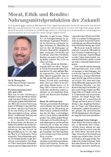 Moral, Ethik und Rendite: Nahrungsmittelproduktion der Zukunft