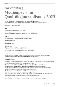Medienpreis für Qualitätsjournalismus 2023