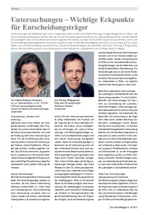 Untersuchungen – Wichtige Eckpunkte für Entscheidungsträger