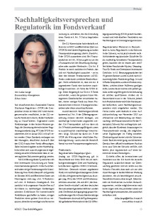 Nachhaltigkeits-Versprechen und Regulatorik im Fondsverkauf