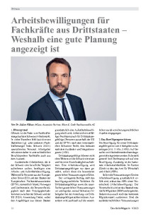 Arbeitsbewilligungen für Fachkräfte aus Drittstaaten – Weshalb eine gute Planung angezeigt ist