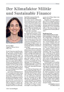 Der Klimafaktor Militär und Sustainable Finance