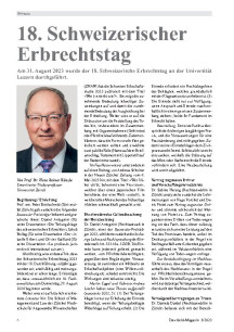 Der 18. Schweizerische Erbrechtstag