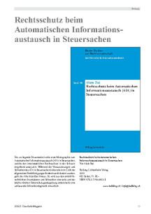 Rechtsschutz beim Automatischen Informationsaustausch in Steuersachen