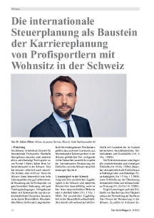 Die internationale Steuerplanung als Baustein der Karriereplanung von Profisportlern mit Wohnsitz in der Schweiz