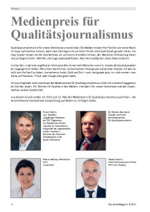 Medienpreis für Qualitätsjournalismus