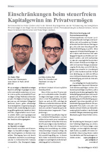 Einschränkungen beim steuerfreien Kapitalgewinn im Privatvermögen