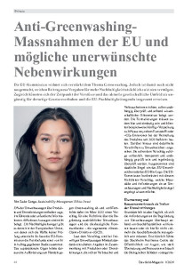 Anti-Greenwashing-Massnahmen der EU und mögliche unerwünschte Nebenwirkungen