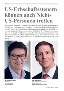 US-Erbschaftssteuern können auch Nicht-US-Personen treffen