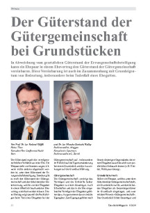 Der Güterstand der Gütergemeinschaft bei Grundstücken