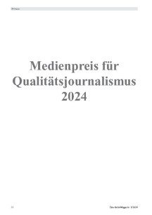 Medienpreis für Qualitätsjournalismus 2024