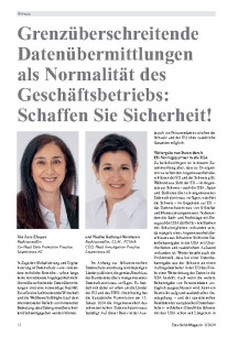 Grenzüberschreitende Datenübermittlungen als Normalität des Geschäftsbetriebs: Schaffen Sie Sicherheit!