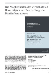 Die Möglichkeiten des wirtschaftlich Berechtigten zur Beschaffung von Bankinformationen