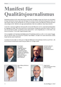 Manifest für Qualitätsjournalismus