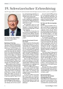 Der 19. Schweizerische Erbrechtstag