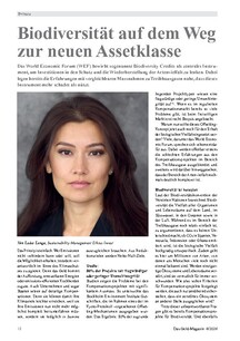 Biodiversität auf dem Weg zur neuen Assetklasse