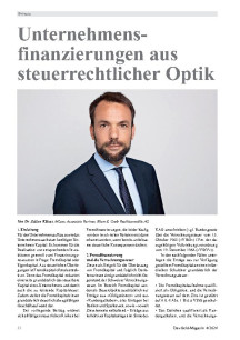Unternehmensfinanzierungen aus steuerrechtlicher Optik