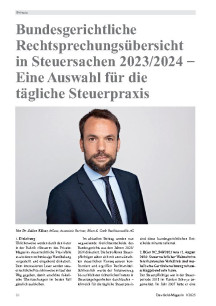 Bundesgerichtliche Rechtsprechungsübersicht in Steuersachen 2023/2024 – Eine Auswahl für die tägliche Steuerpraxis