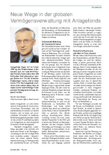 Neue Wege in der globalen Vermögensverwaltung mit Anlagefonds