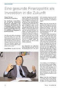 Gerold Bührer: «Eine gesunde Finanzpolitik als Investition in die Zukunft