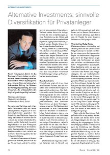 Alternative Investments: sinnvolle Diversifikation für Privatanleger