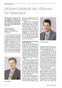 Aktienrückkäufe als «Bonus» für Aktionäre