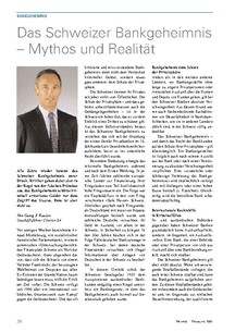 Das Schweizer Bankgeheimnis - Mythos und Realität