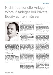 Nicht-traditionelle Anlagen: Worauf Anleger bei Private Equity achten müssen