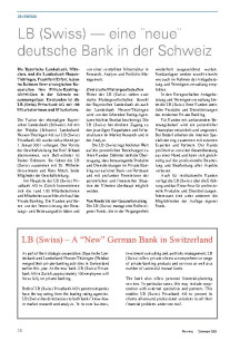 LB (Swiss) - eine «neue» deutsche Bank in der Schweiz