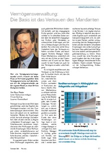 Vermögensverwaltung: Die Basis ist das Vertrauen des Mandanten