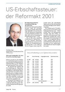 US-Erbschaftssteuer: der Reformakt 2001