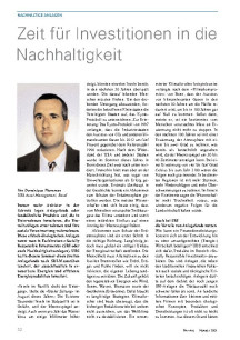 Zeit für Investitionen in die Nachhaltigkeit