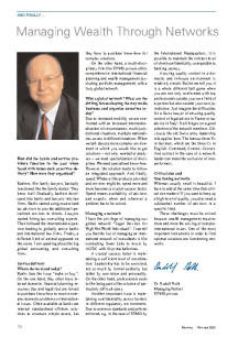 Managing Wealth Through Networks