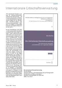 Buchtip: «Internationale Erbschaftsverwaltung»