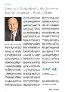 Benefits in Switzerland to the Surviving Spouse