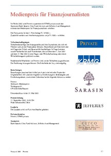Medienpreis für Finanzjournalisten