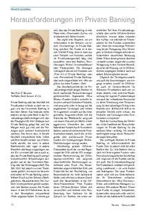 Herausforderungen im Private Banking